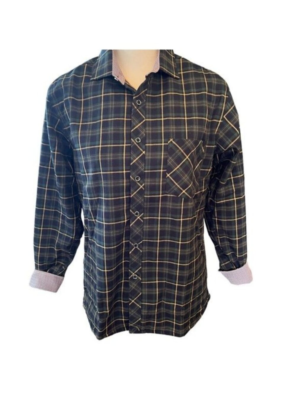 Paul Jones Yaonai PaulJones Men’s XS plaid plush lined button down shirt jacket